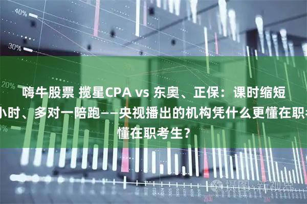 嗨牛股票 揽星CPA vs 东奥、正保:课时缩短355小时、多对一陪跑——央视播出的机构凭什么更懂在职考生?